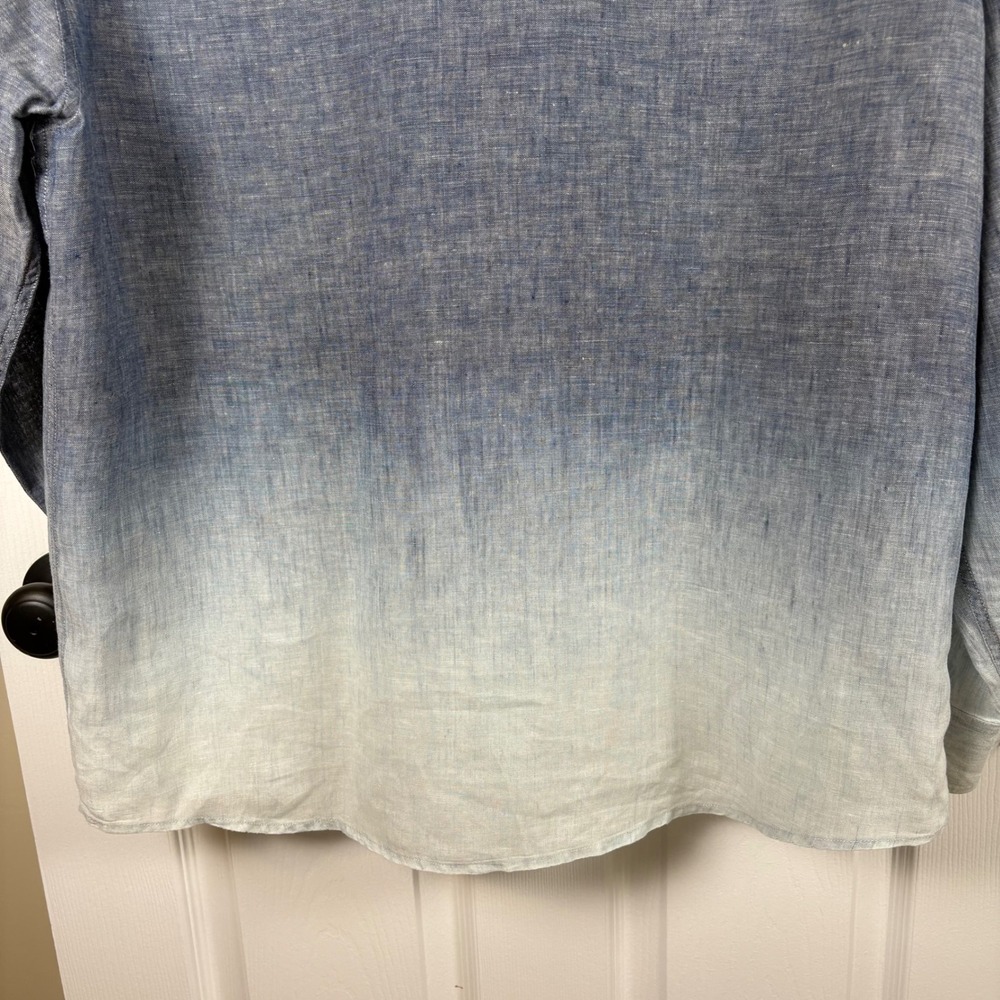 Tommy Bahama Linen Shirt Men's XL Blue Ombre Button-Up Western Island Modern Fit - Picture 7 of 7